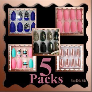 LOT OF 5 KISS NAILS LONG